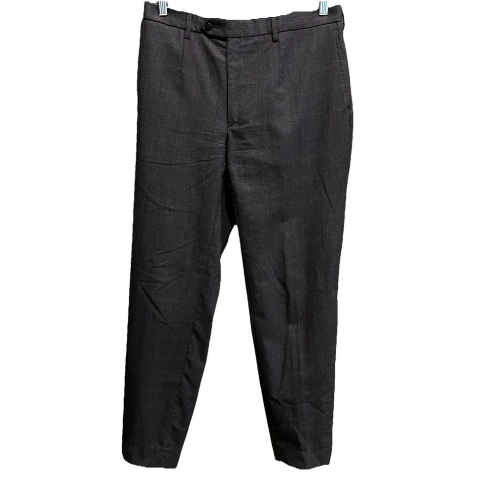 Kiton Napoli Dark Gray Wool Flat Front Men's‎ Dress Pants Size 32